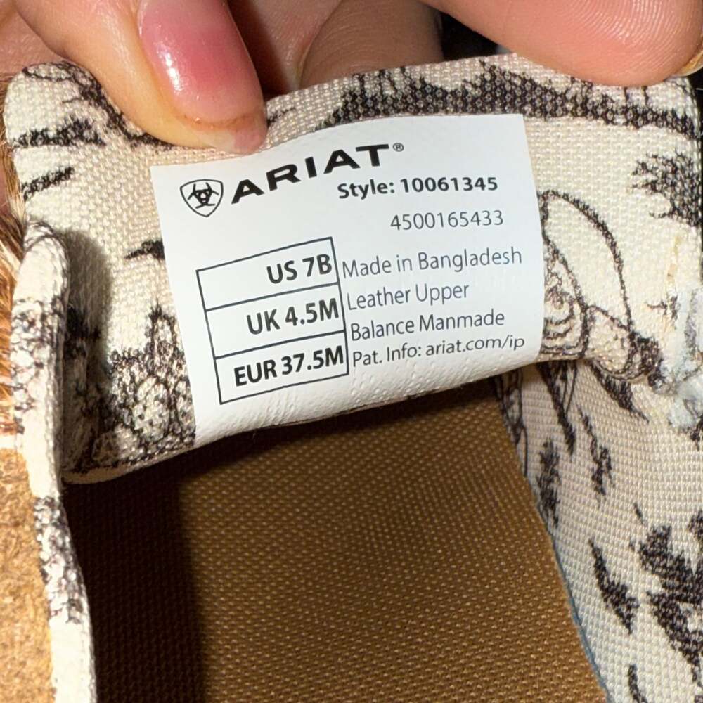 Ariat Womens Hilo Shoe Brindle Hair On White and Tan - Picture 4 of 5